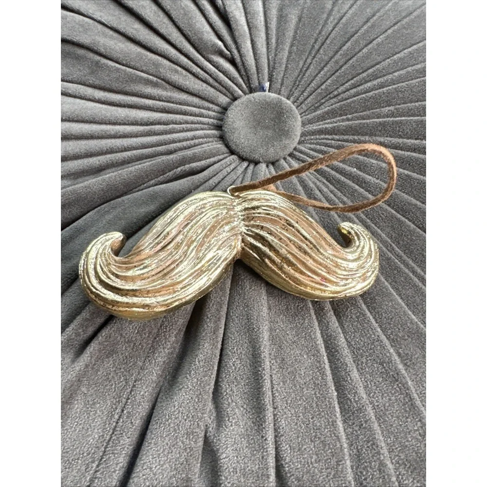 Target Christmas Ornament Gold Mustache 4